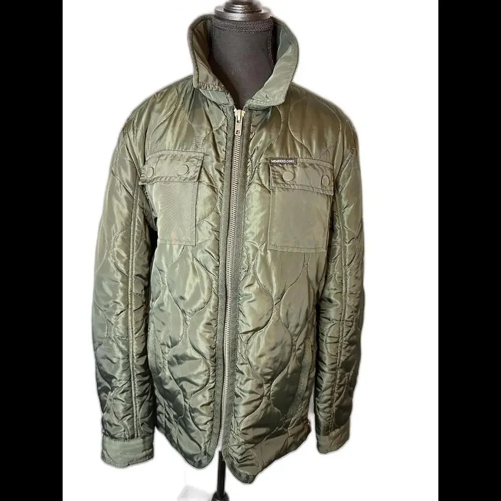 Members Only Puffer Jacket Army Green Size Small - Picture 1 of 6